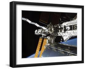 Portion of the Columbus Laboratory, Starboard Truss and Solar Array Panels-Stocktrek Images-Framed Photographic Print