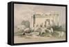 Portion of the Eastern Portico-David Roberts-Framed Stretched Canvas
