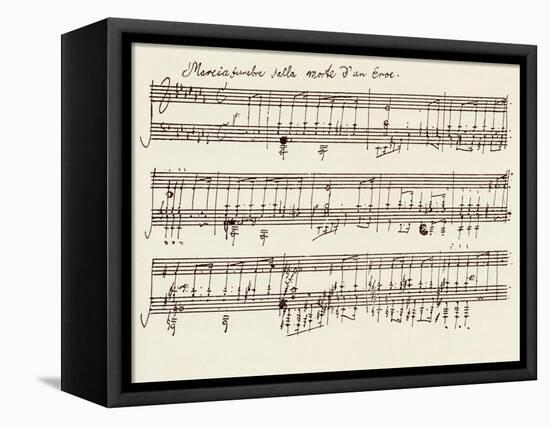 Portion of the Manuscript of Beethoven's a Flat Major Sonata, Opus 26-Ludwig Van Beethoven-Framed Stretched Canvas