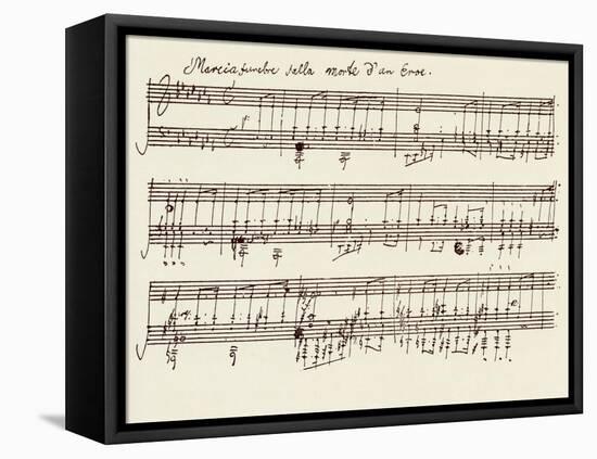 Portion of the Manuscript of Beethoven's a Flat Major Sonata, Opus 26-Ludwig Van Beethoven-Framed Stretched Canvas