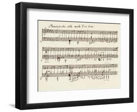 Portion of the Manuscript of Beethoven's a Flat Major Sonata, Opus 26-Ludwig Van Beethoven-Framed Premium Giclee Print