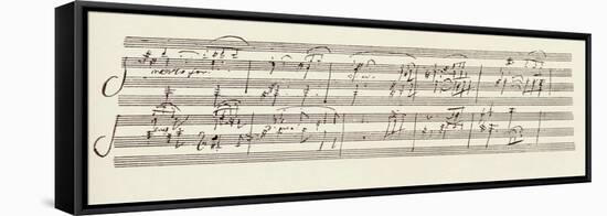 Portion of the Manuscript of Beethoven's Sonata in A, Opus 101-Ludwig Van Beethoven-Framed Stretched Canvas