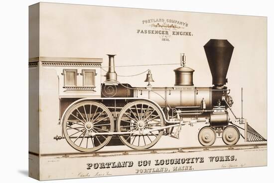 Portland and Co. Locomotive Works-J.H. Bufford-Stretched Canvas