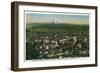 Portland and Mt. Hood in the distance - Portland, OR-Lantern Press-Framed Art Print