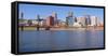 Portland city skyline and river, Multnomah County, Oregon, USA-null-Framed Stretched Canvas