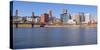 Portland city skyline and river, Multnomah County, Oregon, USA-null-Stretched Canvas