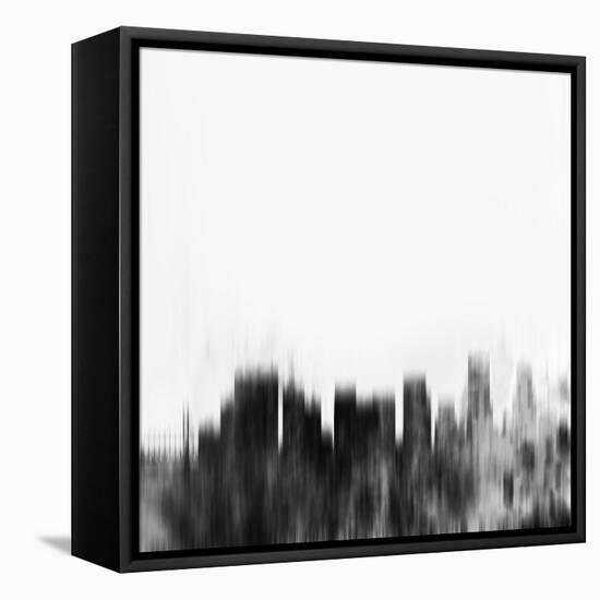 Portland City Skyline - Black-NaxArt-Framed Stretched Canvas