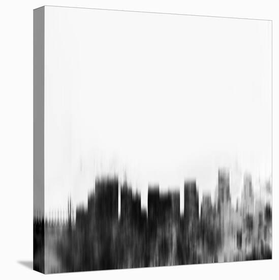 Portland City Skyline - Black-NaxArt-Stretched Canvas