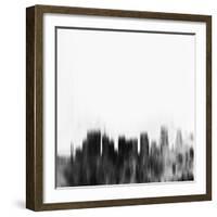 Portland City Skyline - Black-NaxArt-Framed Art Print