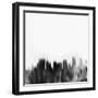 Portland City Skyline - Black-NaxArt-Framed Art Print