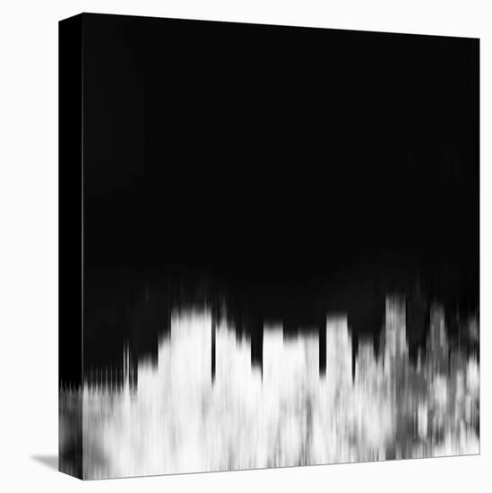 Portland City Skyline - White-NaxArt-Stretched Canvas