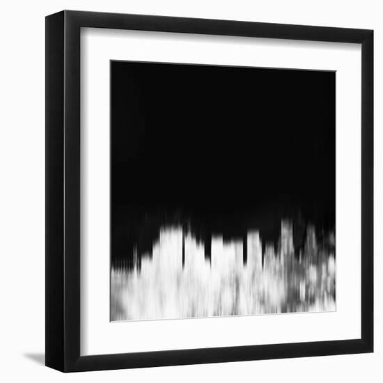 Portland City Skyline - White-NaxArt-Framed Art Print