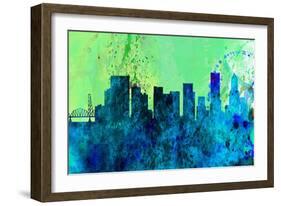 Portland City Skyline-NaxArt-Framed Art Print