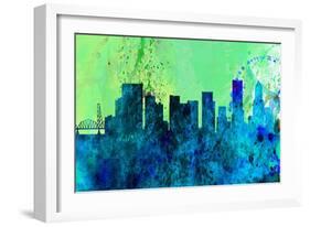 Portland City Skyline-NaxArt-Framed Art Print