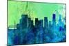 Portland City Skyline-NaxArt-Mounted Art Print