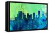 Portland City Skyline-NaxArt-Framed Stretched Canvas