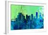 Portland City Skyline-NaxArt-Framed Art Print