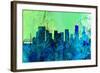 Portland City Skyline-NaxArt-Framed Art Print