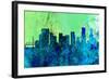 Portland City Skyline-NaxArt-Framed Art Print