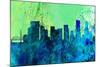 Portland City Skyline-NaxArt-Mounted Art Print