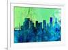 Portland City Skyline-NaxArt-Framed Premium Giclee Print