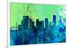 Portland City Skyline-NaxArt-Framed Art Print