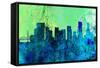 Portland City Skyline-NaxArt-Framed Stretched Canvas