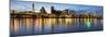 Portland Downtown along Willamette River at Blue Hour-jpldesigns-Mounted Photographic Print