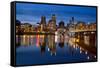 Portland Downtown City Skyline at Twilight-jpldesigns-Framed Stretched Canvas