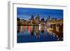 Portland Downtown City Skyline at Twilight-jpldesigns-Framed Photographic Print