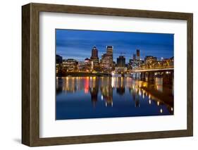 Portland Downtown City Skyline at Twilight-jpldesigns-Framed Photographic Print
