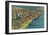 Portland from Air showing Bridges and Waterfront - Portland, OR-Lantern Press-Framed Art Print