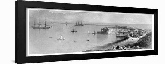 Portland Harbour and Breakwater, 1866-null-Framed Giclee Print