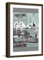 Portland Has Everything, Oregon Travel Poster-null-Framed Art Print