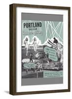 Portland Has Everything, Oregon Travel Poster-null-Framed Art Print