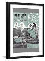 Portland Has Everything, Oregon Travel Poster-null-Framed Art Print