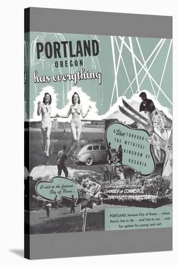 Portland Has Everything, Oregon Travel Poster-null-Stretched Canvas