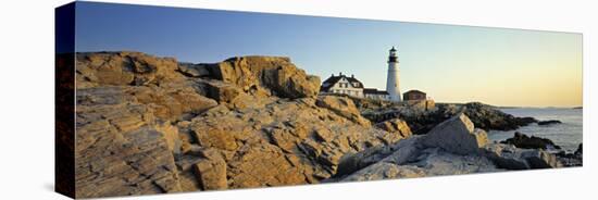 Portland Head, Cape Elizabeth, Maine, USA-Walter Bibikow-Stretched Canvas