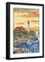 Portland Head Light - Portland, Maine-Lantern Press-Framed Art Print