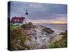 Portland Head Lighthouse at Sunrise, Portland, Maine, New England, USA, North America-Alan Copson-Stretched Canvas
