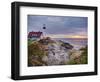 Portland Head Lighthouse at Sunrise, Portland, Maine, New England, USA, North America-Alan Copson-Framed Photographic Print