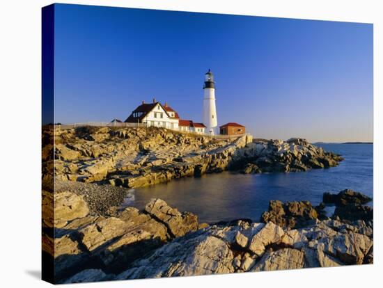 Portland Head Lighthouse, Cape Elizabeth, Maine, New England, USA-Roy Rainford-Stretched Canvas