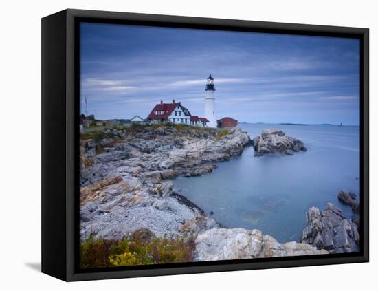 Portland Head Lighthouse, Maine, USA-Alan Copson-Framed Stretched Canvas