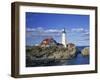 Portland Head Lighthouse on Rocky Coast at Cape Elizabeth, Maine, New England, USA-Rainford Roy-Framed Photographic Print