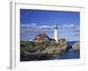 Portland Head Lighthouse on Rocky Coast at Cape Elizabeth, Maine, New England, USA-Rainford Roy-Framed Photographic Print