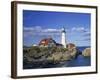 Portland Head Lighthouse on Rocky Coast at Cape Elizabeth, Maine, New England, USA-Rainford Roy-Framed Photographic Print