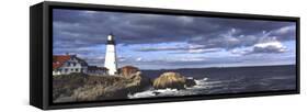 Portland Head Lighthouse, Portland, Maine, USA-Bill Bachmann-Framed Stretched Canvas