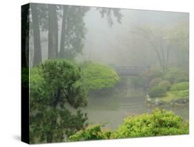Portland Japanese Garden Fogged In: Portland, Oregon United States of America, USA-Michel Hersen-Stretched Canvas