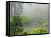 Portland Japanese Garden Fogged In: Portland, Oregon United States of America, USA-Michel Hersen-Framed Stretched Canvas