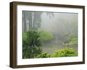 Portland Japanese Garden Fogged In: Portland, Oregon United States of America, USA-Michel Hersen-Framed Premium Photographic Print